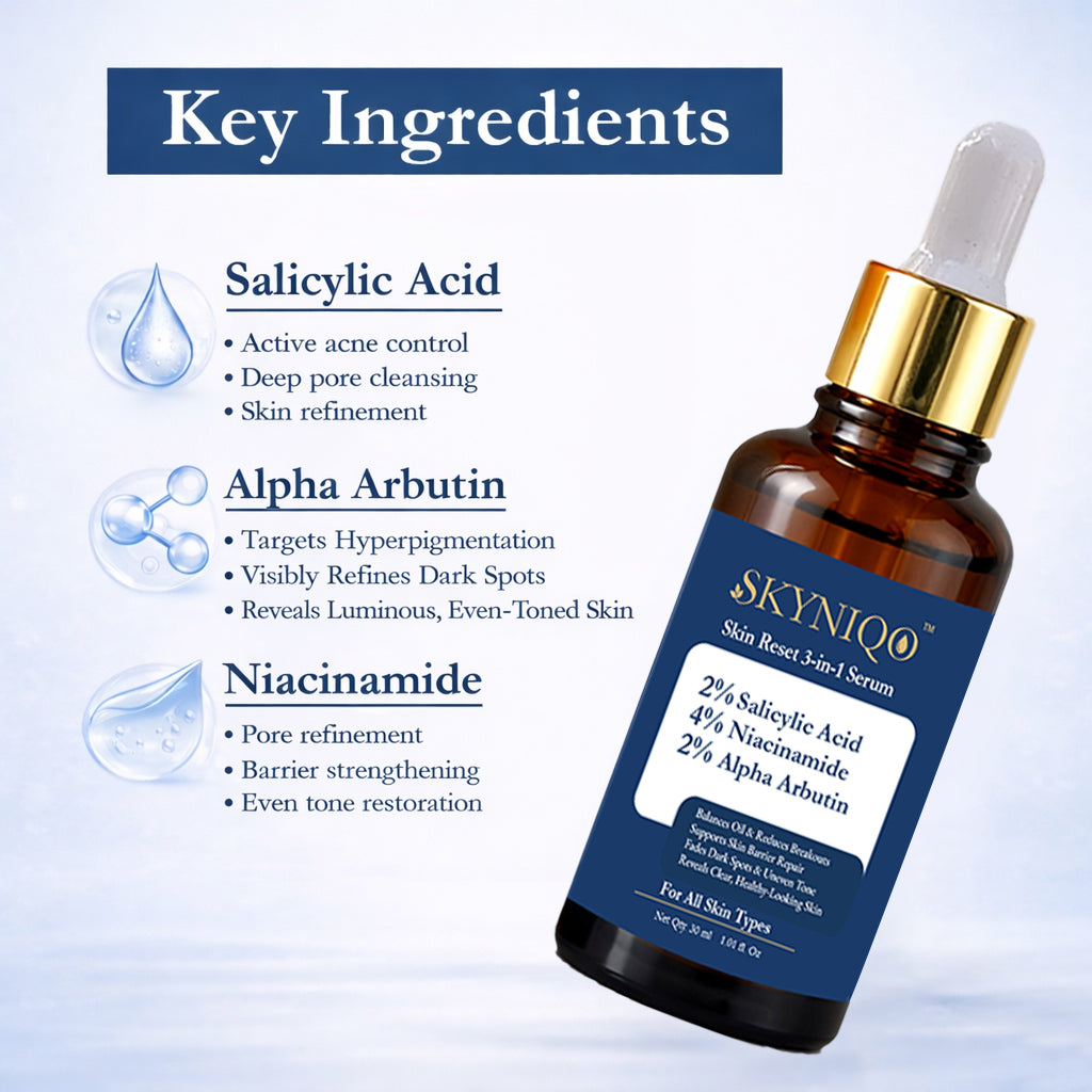 Skyniqo Skin Reset 3 in1 Serum Acne Oil Brightening Repair Niacinamide 30ml