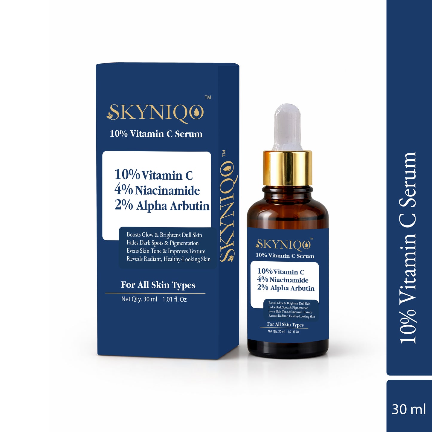 Skyniqo Vitamin C 10% Face Serum with Niacinamide for Brightening Glow 30ml (30 ml)