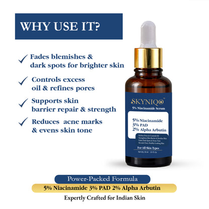 Skyniqo Niacinamide 5% Face Serum Oil Control Pore Minimizing Glow 30ml (30 ml)