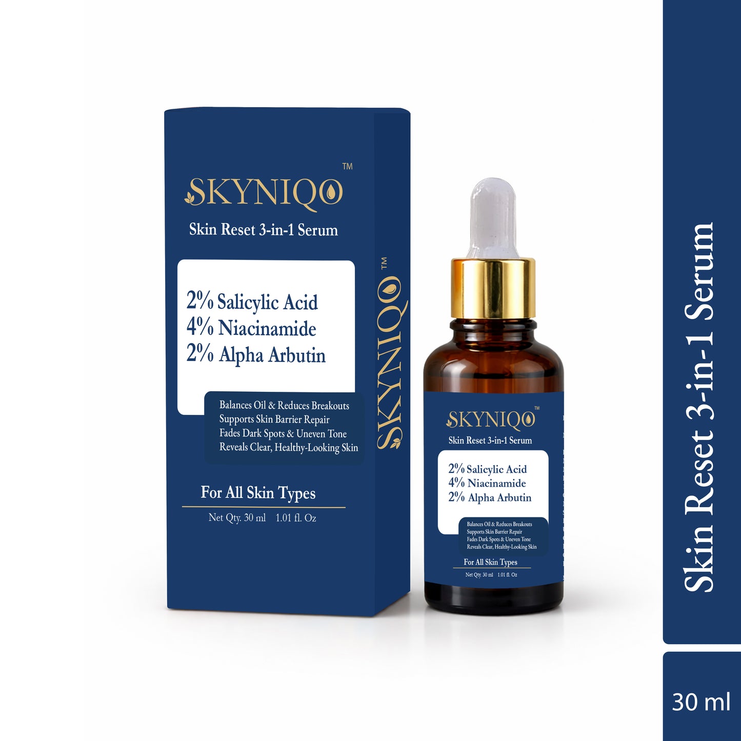 Skyniqo Skin Reset 3 in1 Serum Acne Oil Brightening Repair Niacinamide 30ml